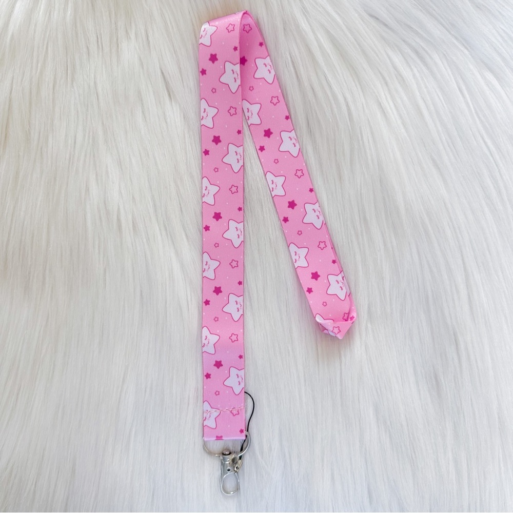 Pink stars lanyard
